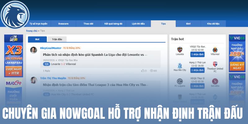 Chuyên gia Nowgoal hỗ trợ nhận định trận đấu
