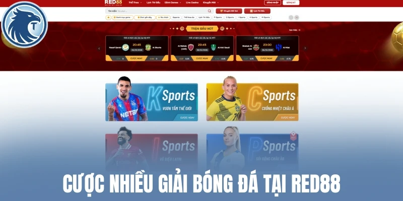 Cược nhiều giải bóng đá tại Red88