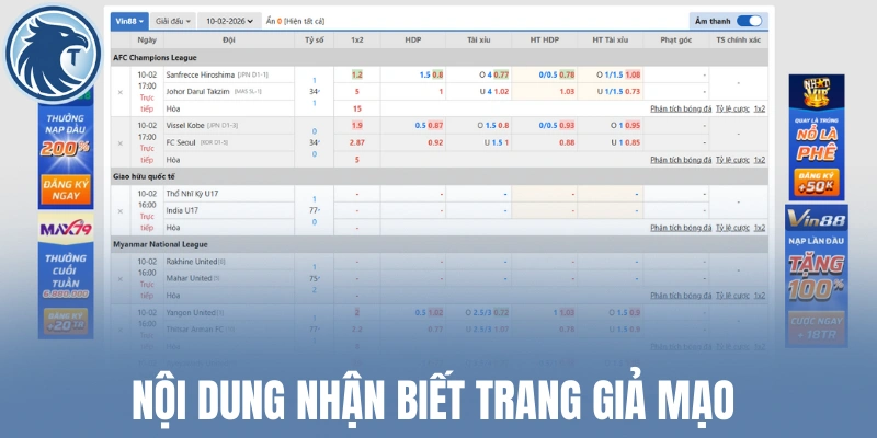 Nội dung nhận biết trang giả mạo 