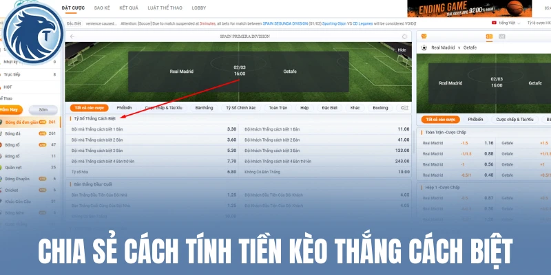 Chia sẻ cách tính tiền kèo thắng cách biệt