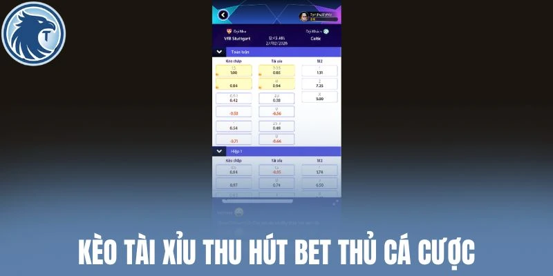 Kèo tài xỉu thu hút bet thủ cá cược