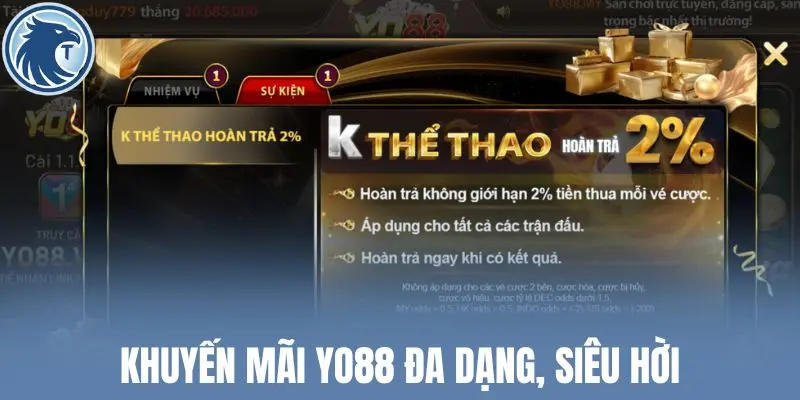 Khuyến mãi Yo88 đa dạng, siêu hời