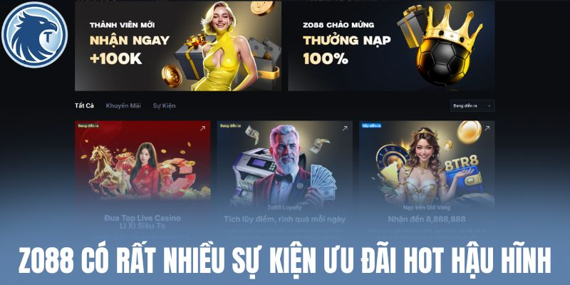 Zo88 có rất nhiều sự kiện ưu đãi hot hậu hĩnh