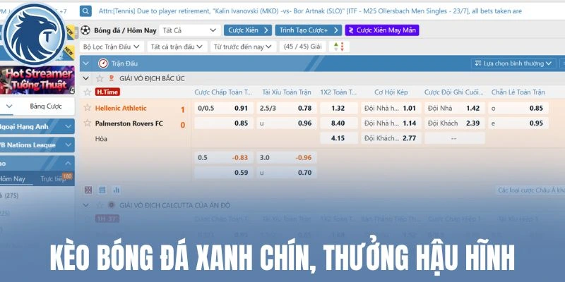 Kèo bóng đá xanh chín, thưởng hậu hĩnh